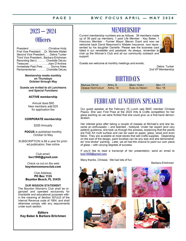 February and March 2024 newsletter