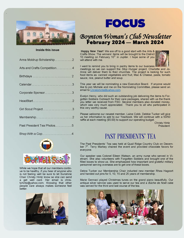 February and March 2024 newsletter