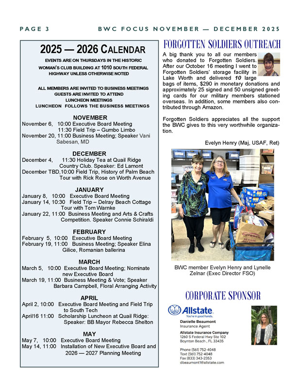 Focus Newsletter - Boynton Woman's Club_May-June 2025 - Page 3