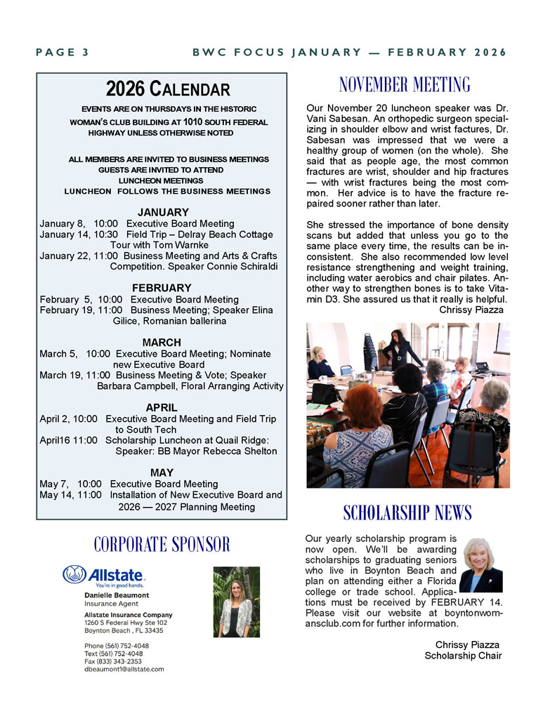 Focus Newsletter - Boynton Woman's Club_May-June 2025 - Page 3