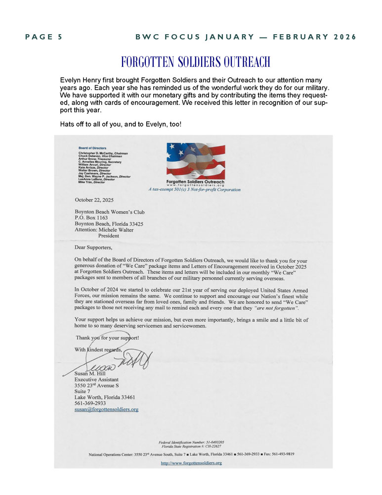 Focus Newsletter - Boynton Woman's Club_May-June 2025 - Page 5