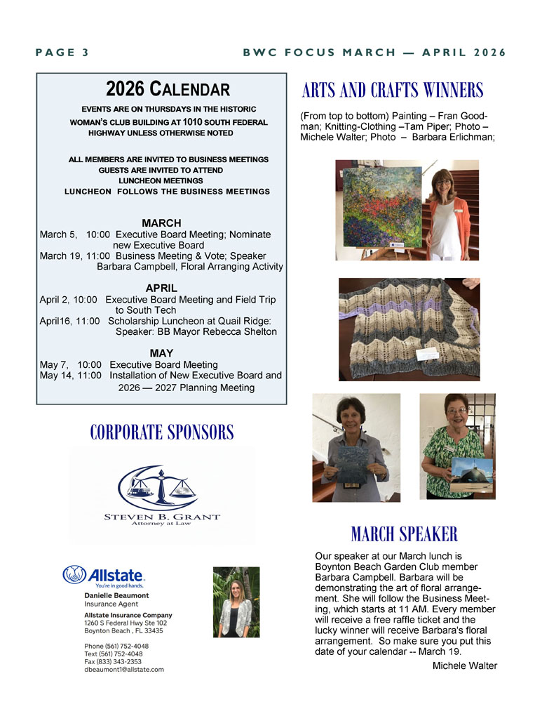 Focus Newsletter - Boynton Woman's Club_May-June 2025 - Page 3