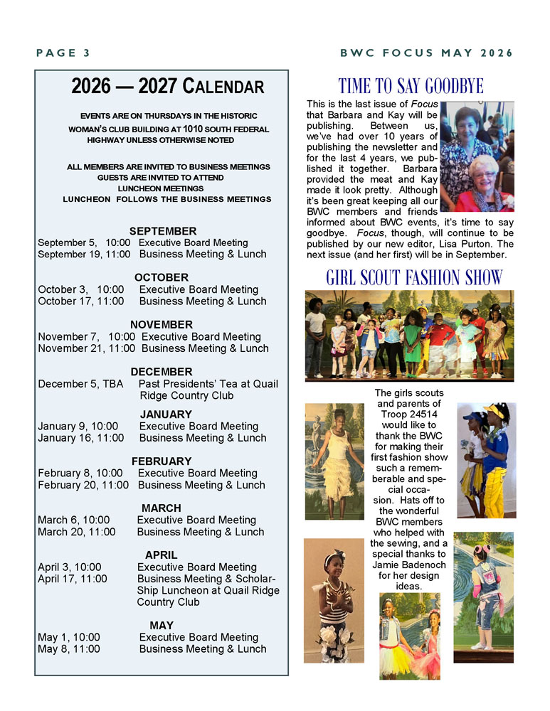 Focus Newsletter - Boynton Woman's Club_May-June 2025 - Page 3