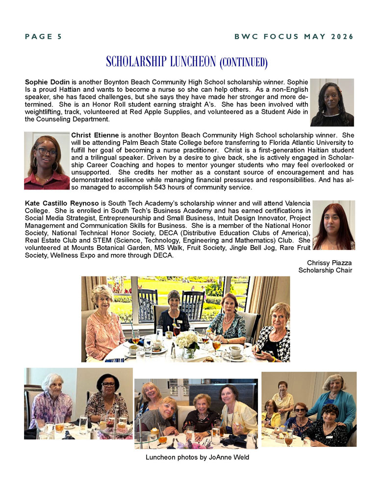 Focus Newsletter - Boynton Woman's Club_May-June 2025 - Page 5