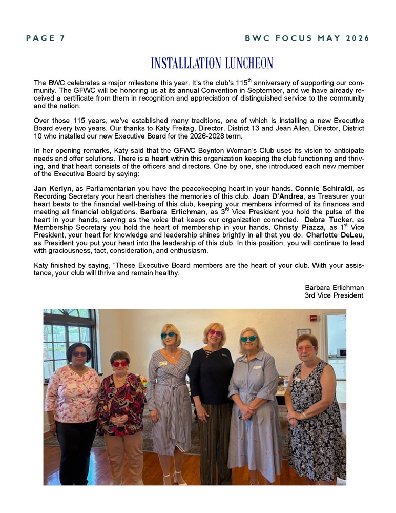 Focus Newsletter - Boynton Woman's Club_May-June 2025 - Page 5