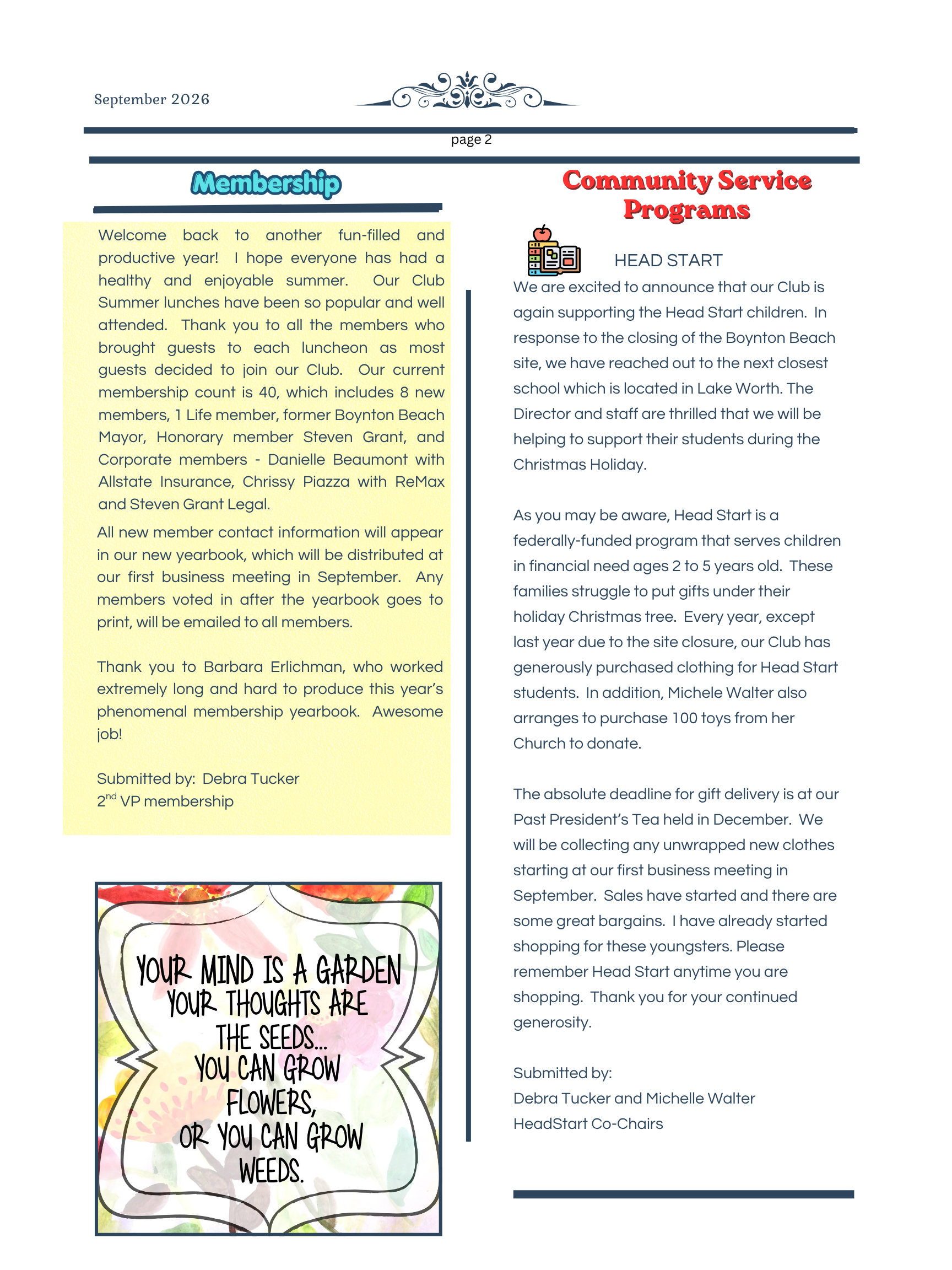 Focus Newsletter - Boynton Woman's Club_May-June 2025 - Page 2